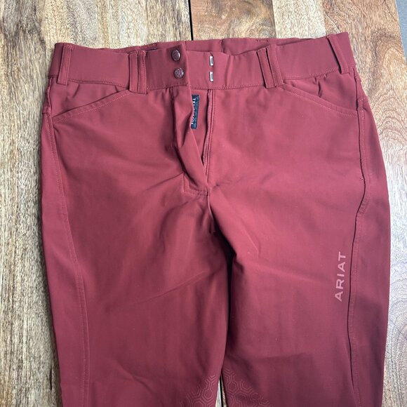 Ariat PRO Series Tri Factor Grip Knee Patch Breech- Rust Breeches -Women size 32 - Picture 2 of 7